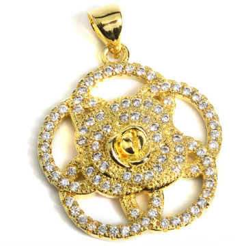 2016 Design Flower Gz Zircon Copper Gold-Plated Pendant Accessoire 20 * 20mm